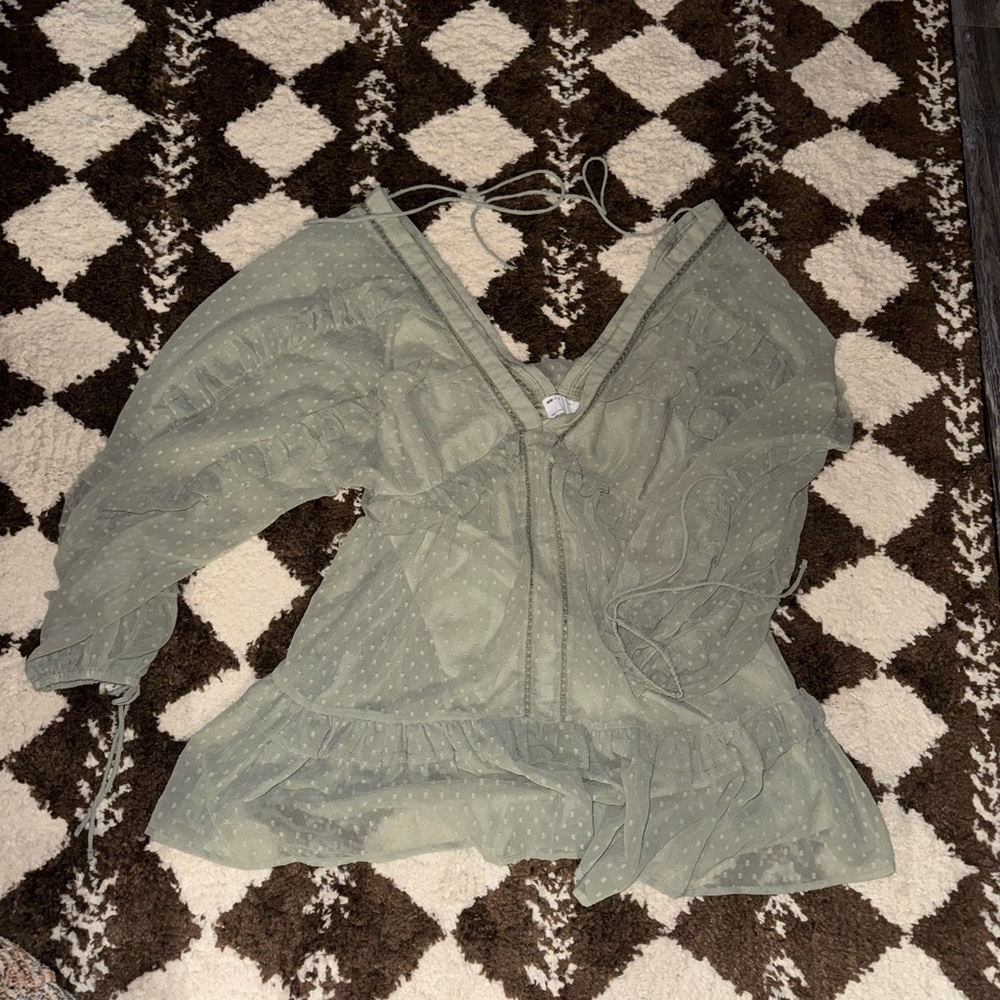 ASOS Sage Green Long Sleeve Dress